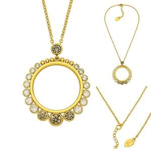 🌸Elegant Gold tone Circle Pendant Necklace | Modern Statement Jewelry